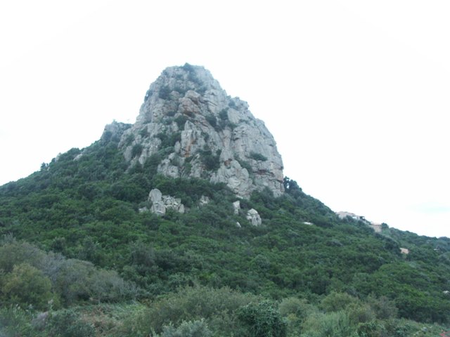 Die Felsen von Costa Paradiso unter dem Grüne